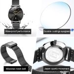 OLEVS Women's Watch Luxury Dress Rose Gold Women Slim Thin Lightweight Watch Stainless Steel Mesh Watches Fashion Waterproof Ladies Wrist Watch Black White Blue Face,Adjustable Bracelet - Image 6